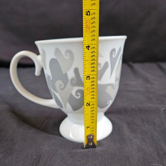 Mary Kay Love Aimer Gray and White Heart Pedestal Mug Coffee Tea - Picture 8 of 8
